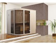 Weka Design-Sauna SARA mit Ganzglastür & 2 Fenstern - Natur